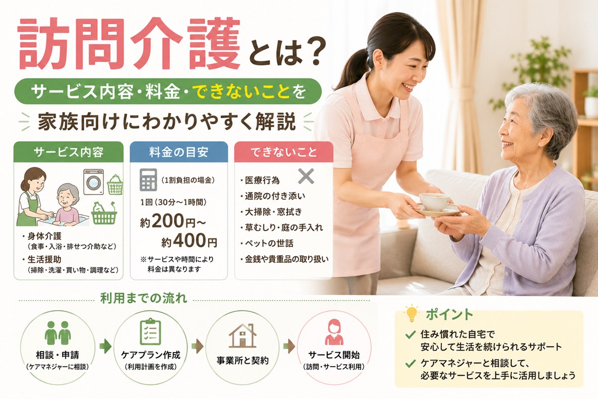 訪問介護とは？サービス内容・料金・できないことを家族向けにわかりやすく解説