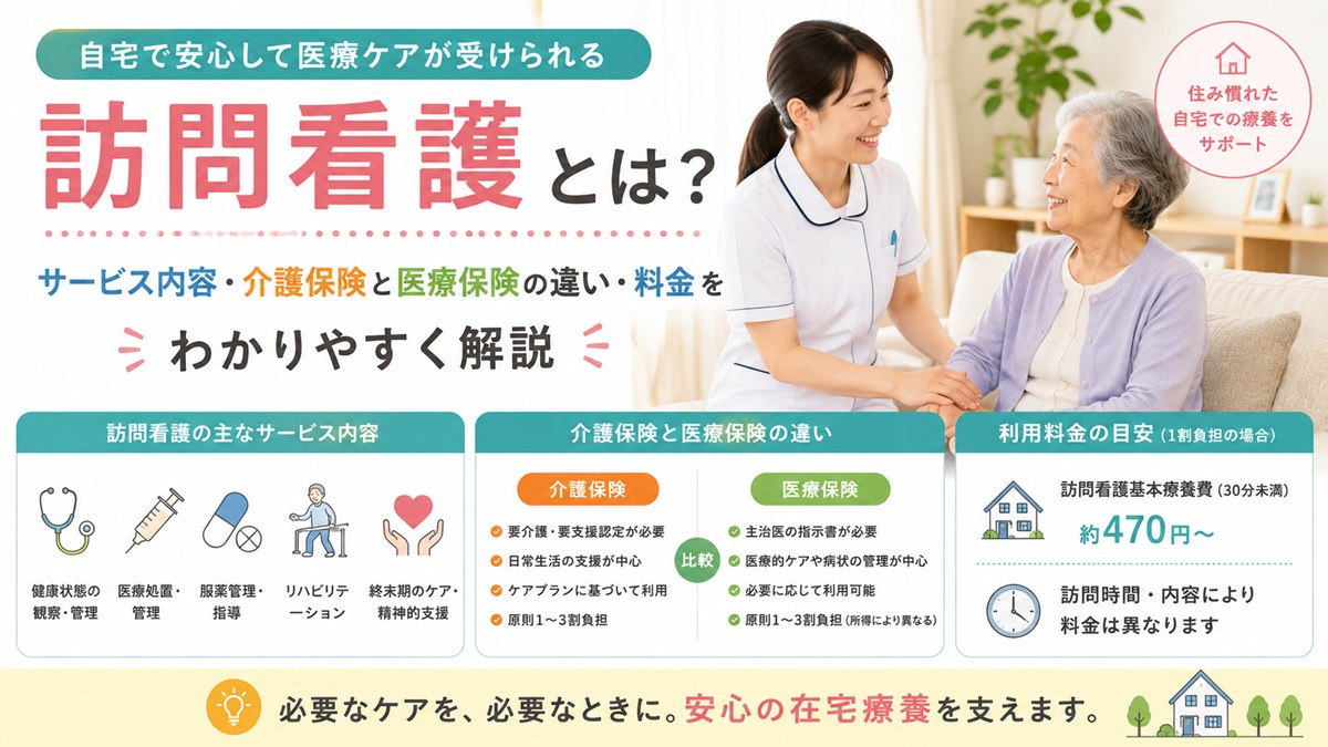 訪問看護とは？サービス内容・介護保険と医療保険の違い・料金をわかりやすく解説