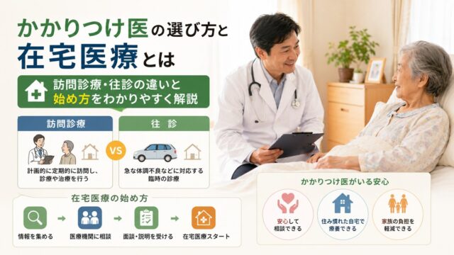 かかりつけ医の選び方と在宅医療とは｜訪問診療・往診の違いと始め方をわかりやすく解説