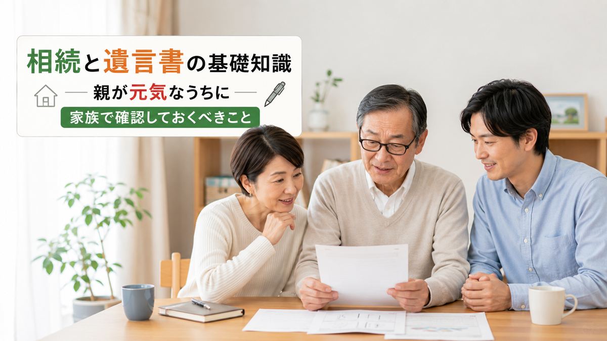 相続と遺言書の基礎知識｜親が元気なうちに家族で確認しておくべきこと